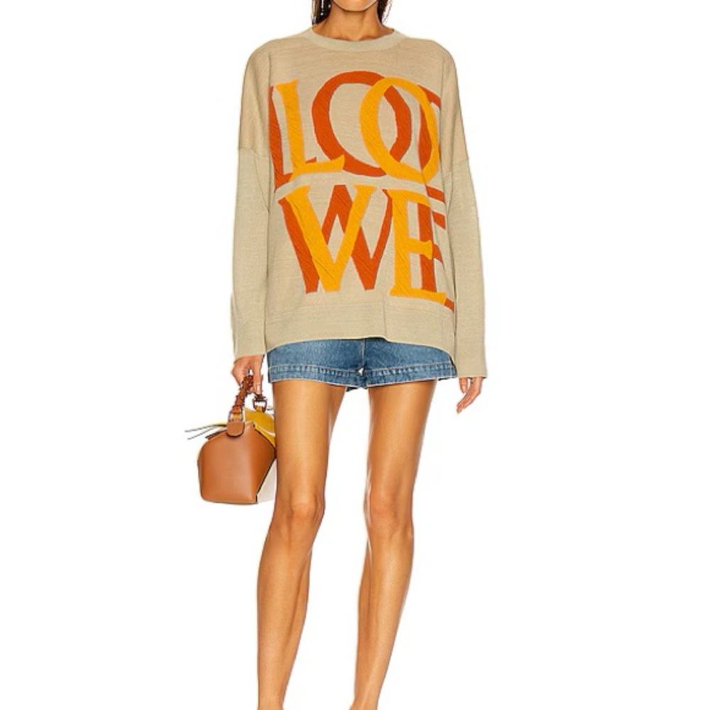 Loewe Tan and Orange Graphic Sweater